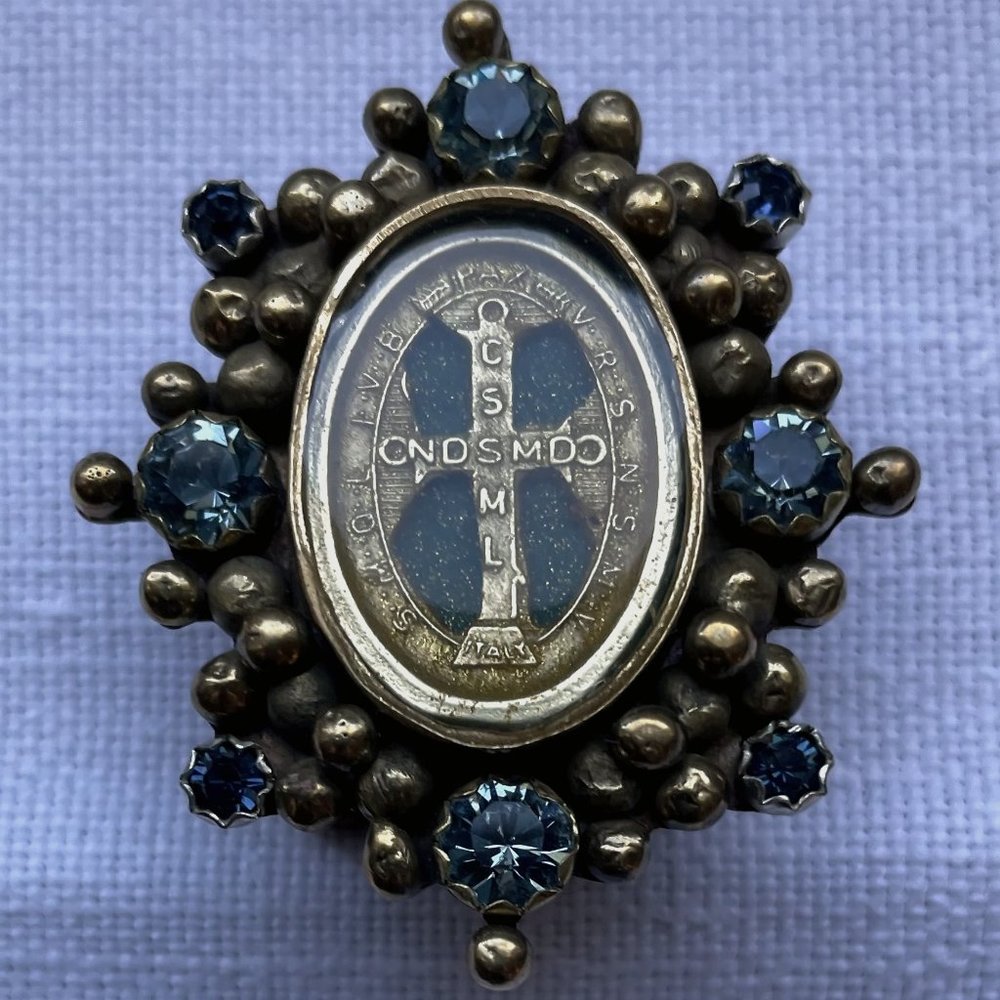 Virgins Saints & Angels San Benito crystal scarf and tank top jewel- RARE!